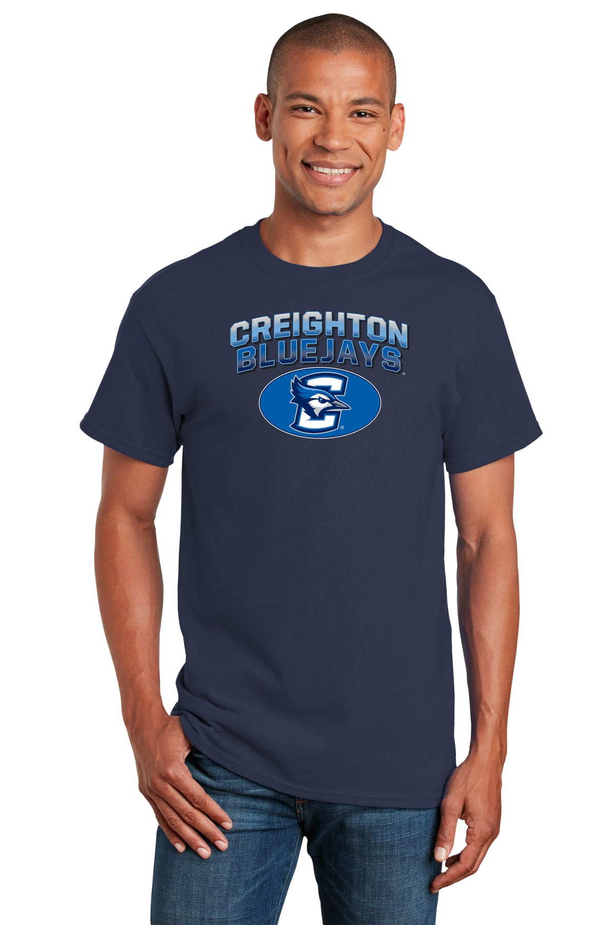 Creighton Bluejays Tee Shirt - Full Color Fade Primary Logo Oval