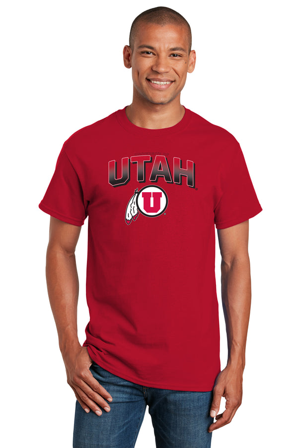 Utah Utes Tee Shirt - Full Color Fade Utah Utes Logo