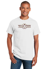 Texas State Bobcats Tee Shirt - Striped Texas State Football Laces