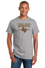 Texas State Bobcats Tee Shirt - 3 Stripe State Outline Logo