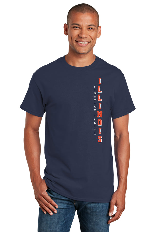 Illinois Fighting Illini Tee Shirt - Vertical Illinois Fighting Illini