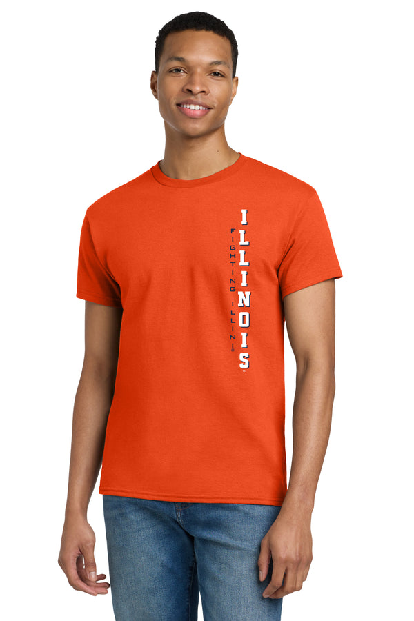 Illinois Fighting Illini Tee Shirt - Vertical Illinois Fighting Illini