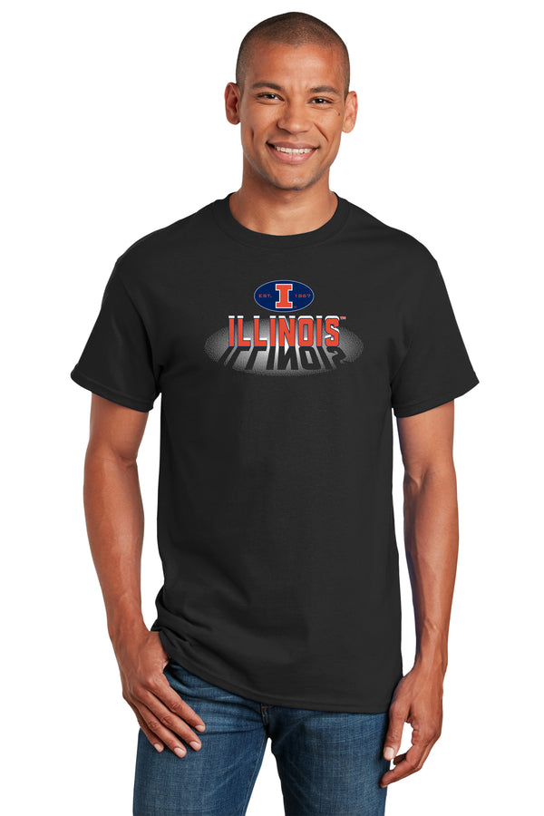 Illinois Fighting Illini Tee Shirt - Spotlight and Shadow Illinois