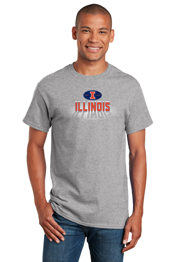 Illinois Fighting Illini Tee Shirt - Spotlight and Shadow Illinois