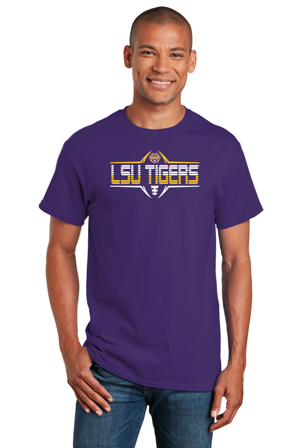 LSU Tigers Tee Shirt - Striped Tigers Football Laces