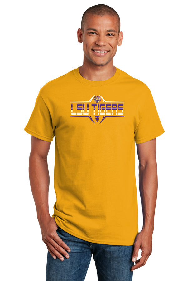 LSU Tigers Tee Shirt - Striped Tigers Football Laces