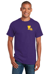 LSU Tigers Tee Shirt - Gold Ink State Shape