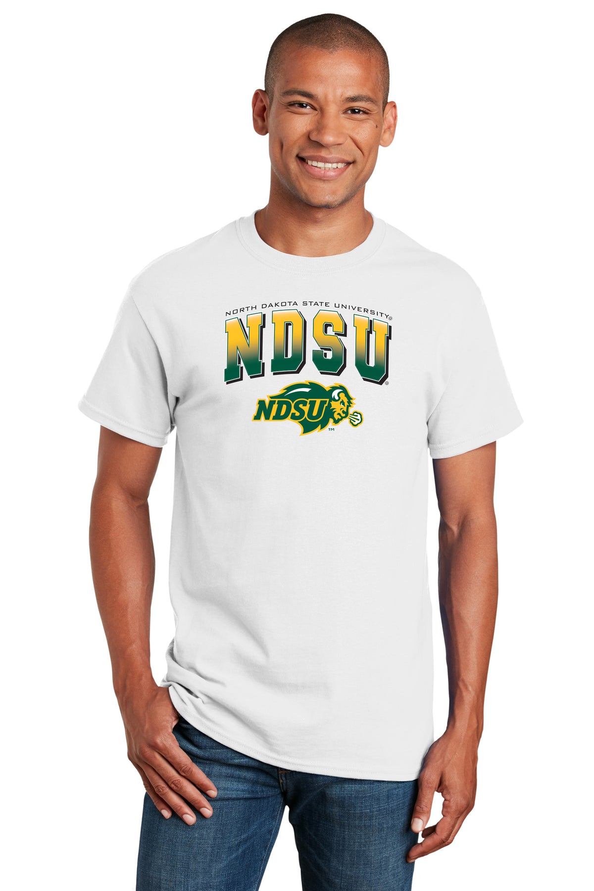 NDSU Bison Tee Shirt - Full Color NDSU Fade with Logo