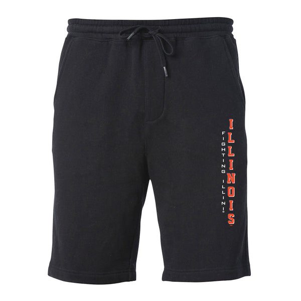 Illinois Fighting Illini Premium Fleece Shorts - Vertical Illinois Fighting Illini