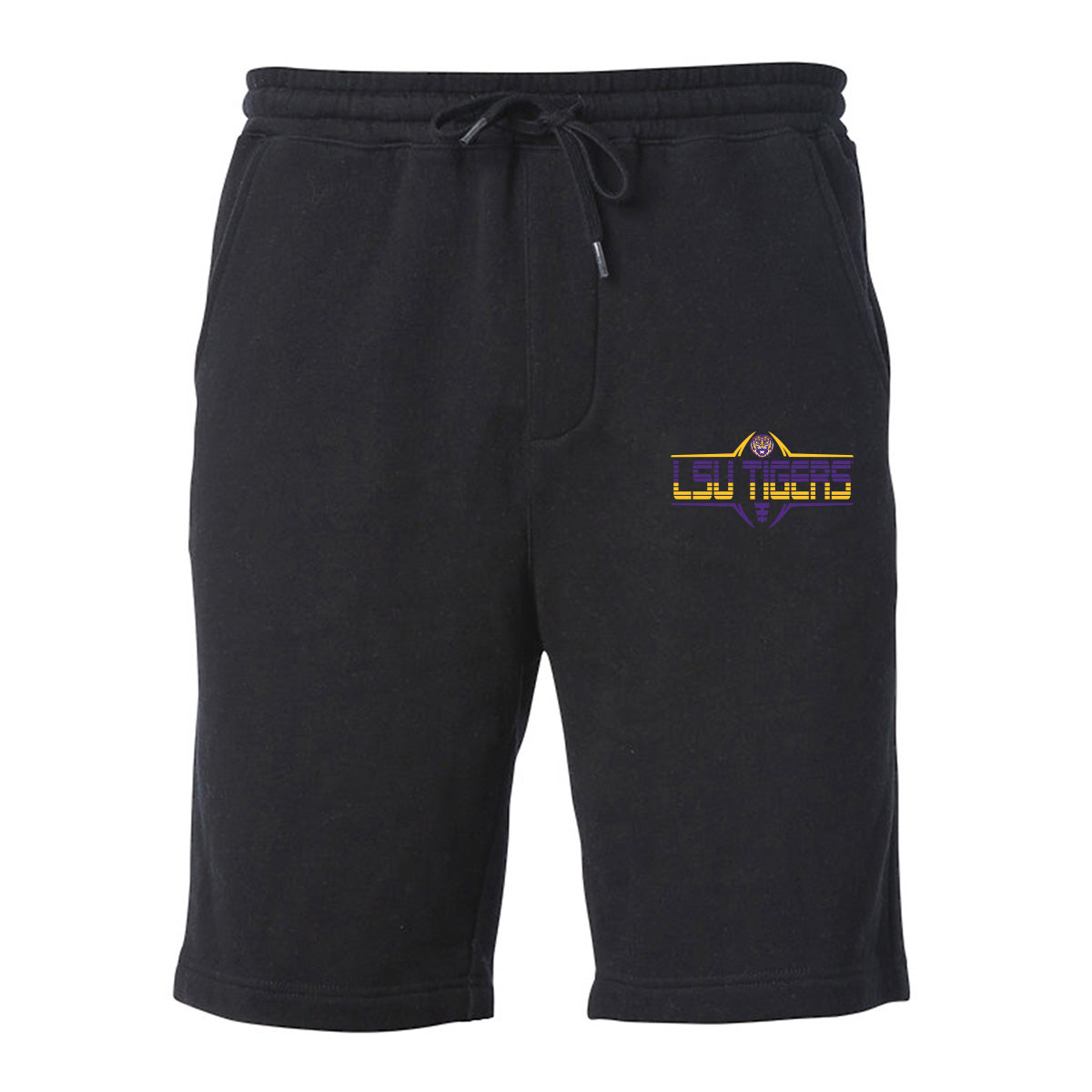 LSU Tigers Premium Fleece Shorts - Striped Tigers Football Laces