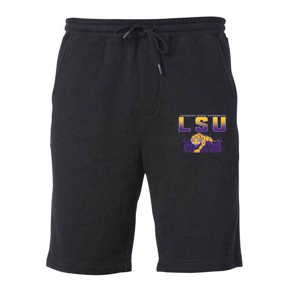 LSU Tigers Premium Fleece Shorts - LSU Tiger Stadium Full Color Fade