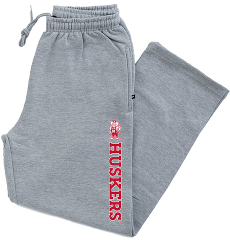 Nebraska Huskers Premium Fleece Sweatpants - Vertical Huskers Herbie Husker