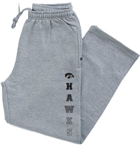 Iowa Hawkeyes Premium Fleece Sweatpants - Vert Hawks Fade with Tigerhawk