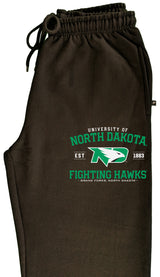 North Dakota Fighting Hawks Premium Fleece Sweatpants - North Dakota Arch Primary Logo