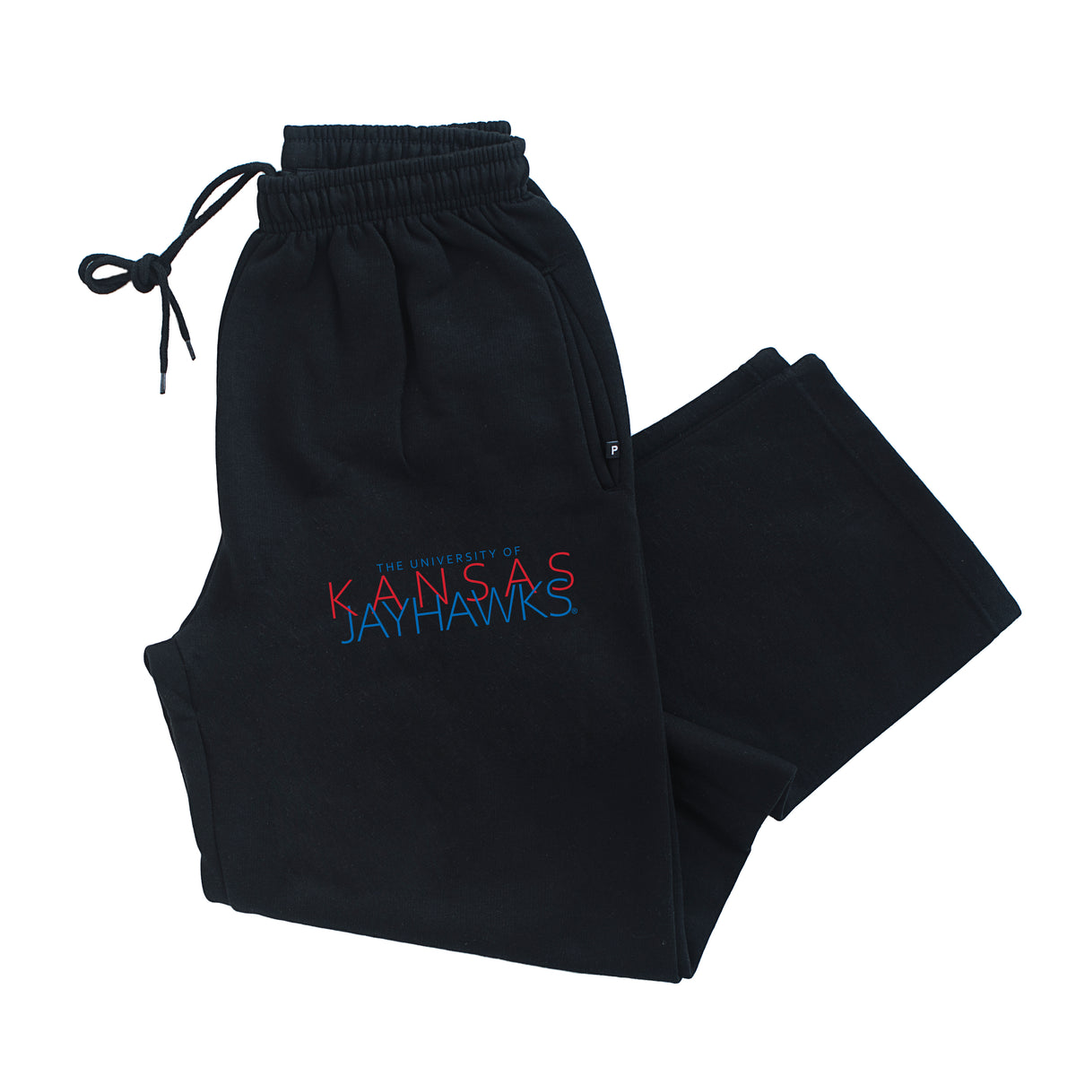 Kansas Jayhawks Premium Fleece Sweatpants - Overlapping University of Kansas Jayhawks