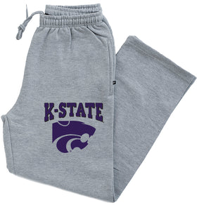 K-State Wildcats Premium Fleece Sweatpants - Kansas State Powercat Logo