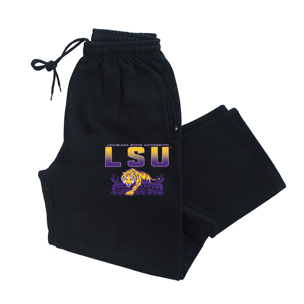 LSU Tigers Premium Fleece Sweatpants - LSU Tiger Stadium Full Color Fade