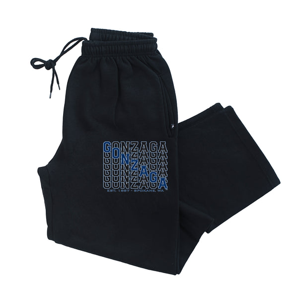 Gonzaga Bulldogs Premium Fleece Sweatpants - Diagonal Echo Gonzaga