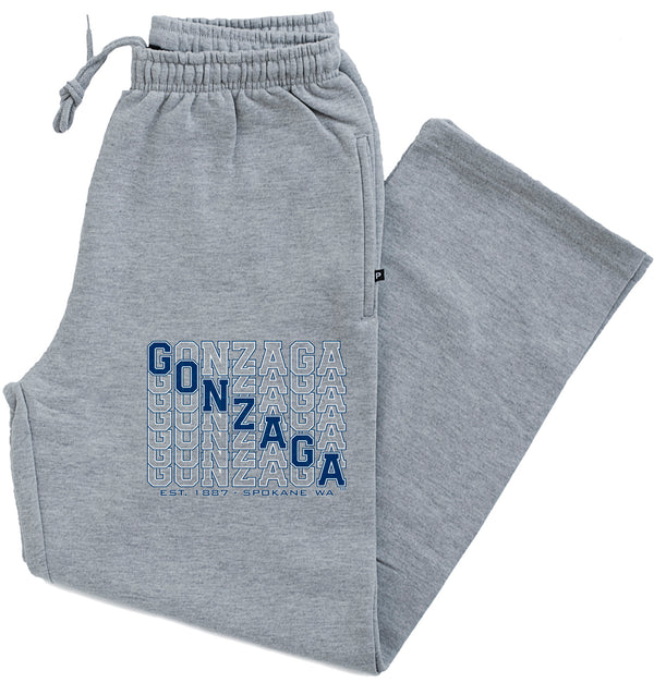 Gonzaga Bulldogs Premium Fleece Sweatpants - Diagonal Echo Gonzaga