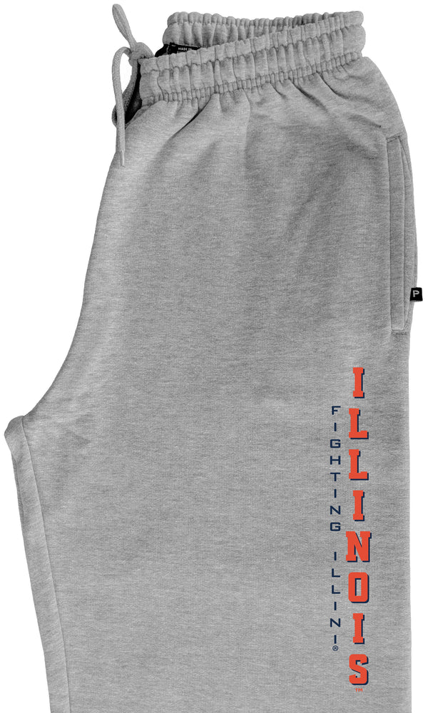 Illinois Fighting Illini Premium Fleece Sweatpants - Vertical Illinois Fighting Illini