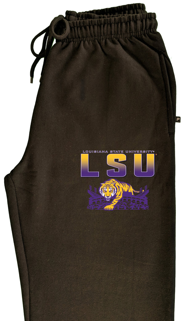 LSU Tigers Premium Fleece Sweatpants - LSU Tiger Stadium Full Color Fade