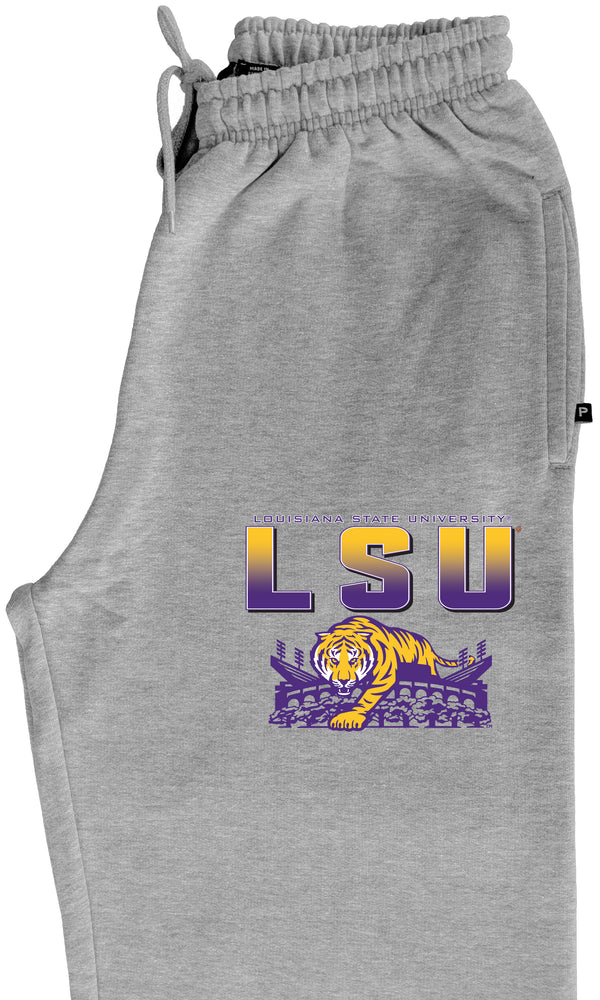 LSU Tigers Premium Fleece Sweatpants - LSU Tiger Stadium Full Color Fade