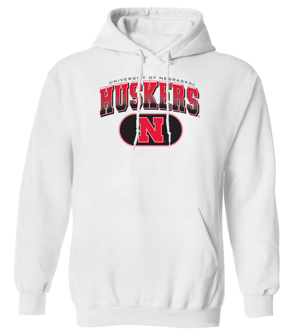 Nebraska Huskers Hooded Sweatshirt - Full Color Huskers Fade with Block N