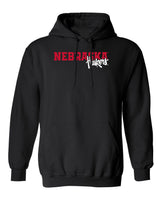 Nebraska Huskers Hooded Sweatshirt - Script Huskers Overlap Nebraska