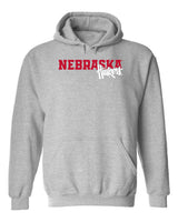 Nebraska Huskers Hooded Sweatshirt - Script Huskers Overlap Nebraska