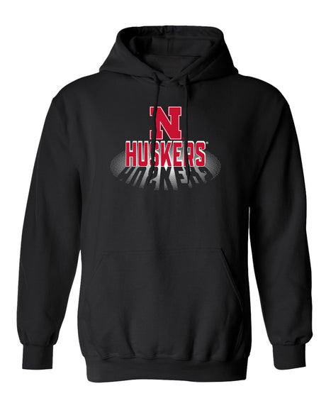 Nebraska Huskers Hooded Sweatshirt - 3D Huskers Spotlight Shadow