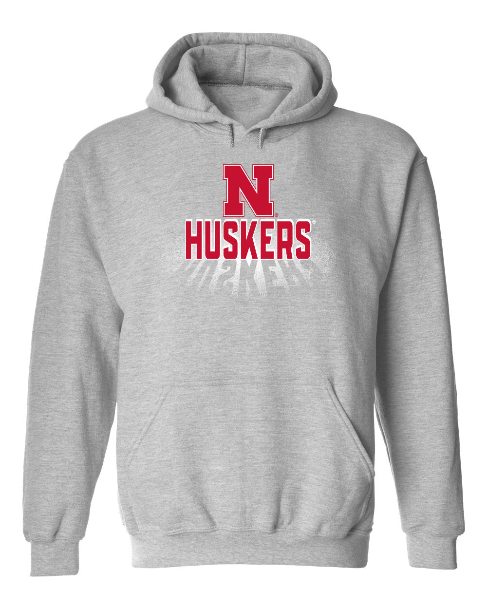 Nebraska Huskers Hooded Sweatshirt - 3D Huskers Spotlight Shadow
