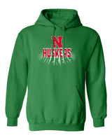 Nebraska Huskers Hooded Sweatshirt - 3D Huskers Spotlight Shadow