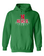 Nebraska Huskers Hooded Sweatshirt - 3D Huskers Spotlight Shadow