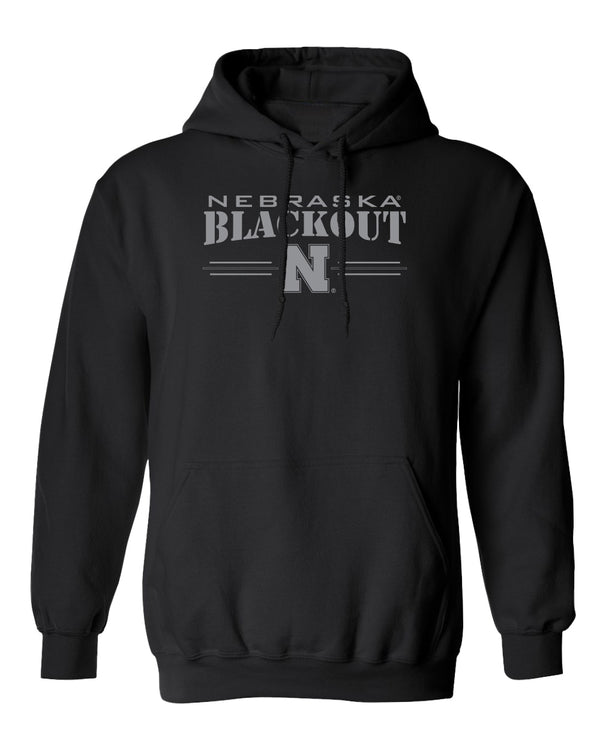 Nebraska Huskers Hooded Sweatshirt - Nebraska Blackout Block N