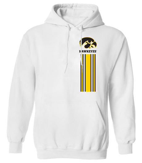 Iowa Hawkeyes Hooded Sweatshirt - Vert Stripe with Tigerhawk