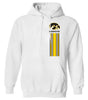 Iowa Hawkeyes Hooded Sweatshirt - Vert Stripe with Tigerhawk
