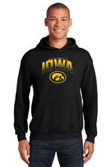 Iowa Hawkeyes Hooded Sweatshirt - Full Color IOWA Fade Tigerhawk Oval