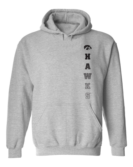 Iowa Hawkeyes Hooded Sweatshirt - Vert Hawks Fade with Tigerhawk