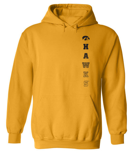 Iowa Hawkeyes Hooded Sweatshirt - Vert Hawks Fade with Tigerhawk