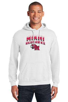 Miami University RedHawks Hooded Sweatshirt - Miami RedHawks Full Color Fade Hawk M Logo