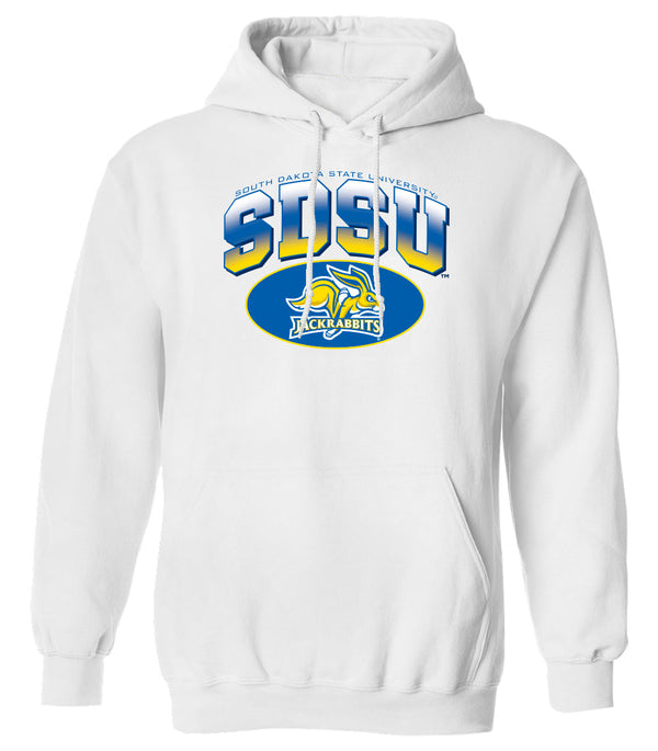 South Dakota State Jackrabbits Hooded Sweatshirt - SDSU Full Color Fade Plus Primary Logo