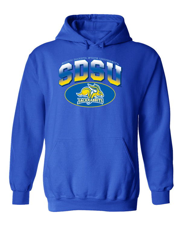 South Dakota State Jackrabbits Hooded Sweatshirt - SDSU Full Color Fade Plus Primary Logo