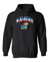 Kansas Jayhawks Hooded Sweatshirt - Full Color Fade Kansas Logo