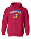 Kansas Jayhawks Hooded Sweatshirt - Full Color Fade Kansas Logo