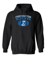 Creighton Bluejays Hooded Sweatshirt - Full Color Fade Primary Logo Oval