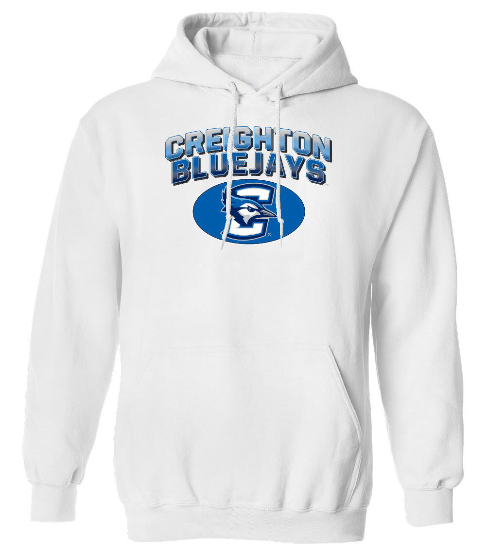 Creighton Bluejays Hooded Sweatshirt - Full Color Fade Primary Logo Oval
