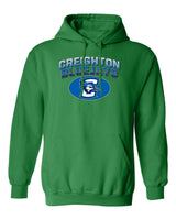 Creighton Bluejays Hooded Sweatshirt - Full Color Fade Primary Logo Oval