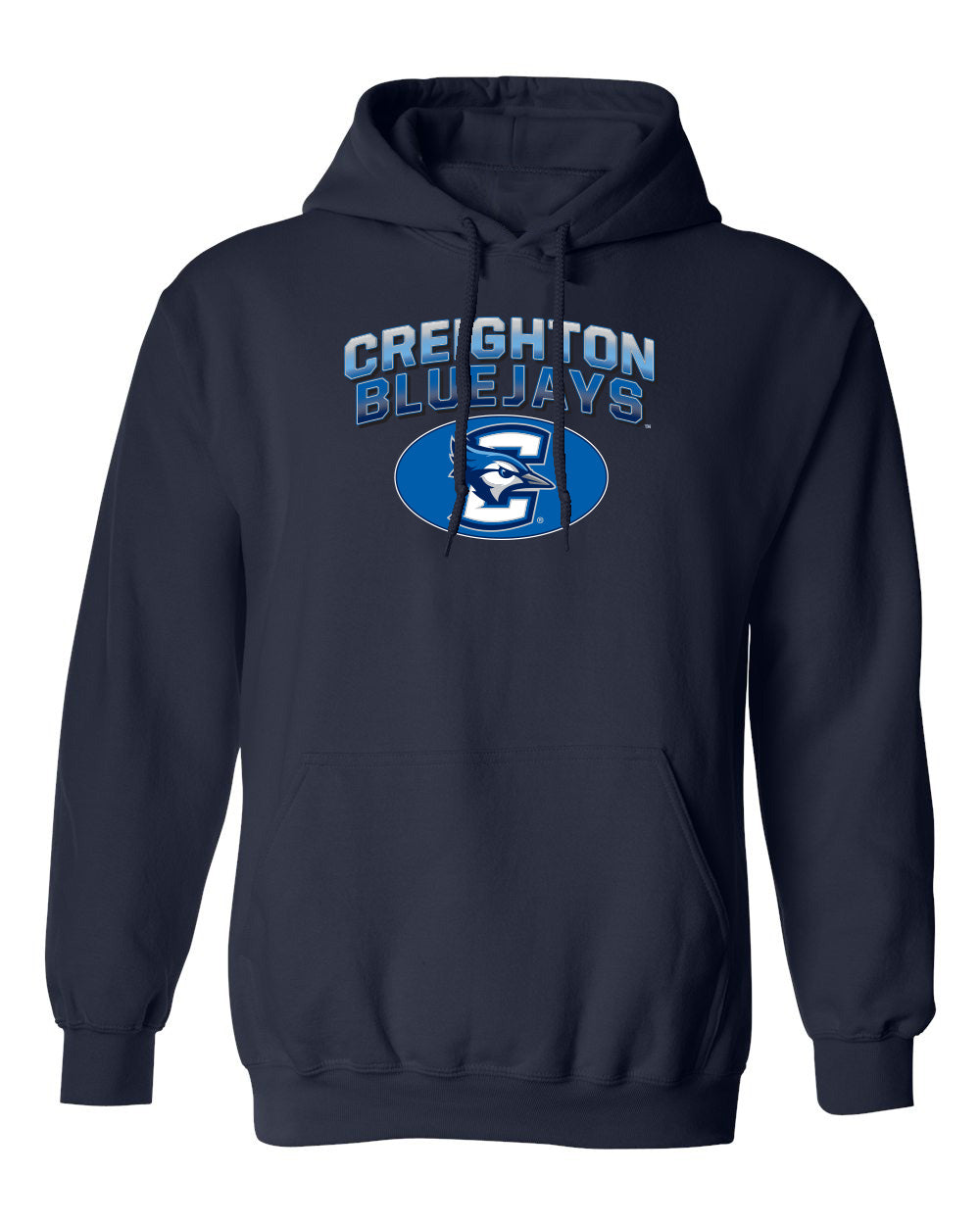 Creighton Bluejays Hooded Sweatshirt - Full Color Fade Primary Logo Oval