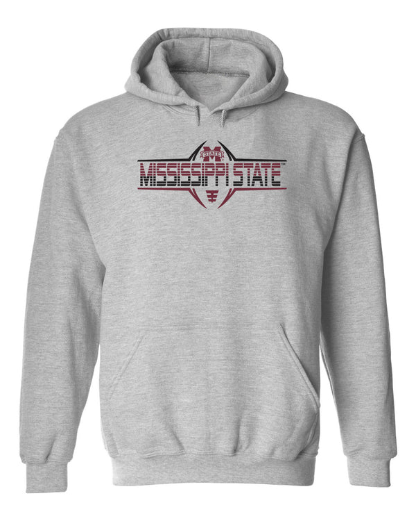 Mississippi State Bulldogs Hooded Sweatshirt - Striped MSU Bulldogs Football Laces