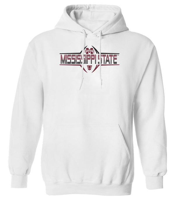 Mississippi State Bulldogs Hooded Sweatshirt - Striped MSU Bulldogs Football Laces